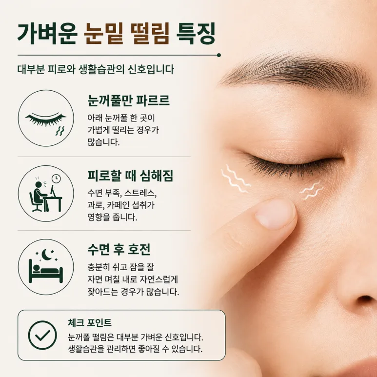 가벼운 눈밑 떨림의 특징
