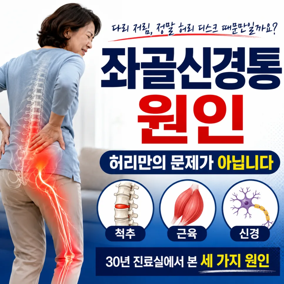 미금역한의원 좌골신경통의 원인 — 척추·근육·신경의 연결