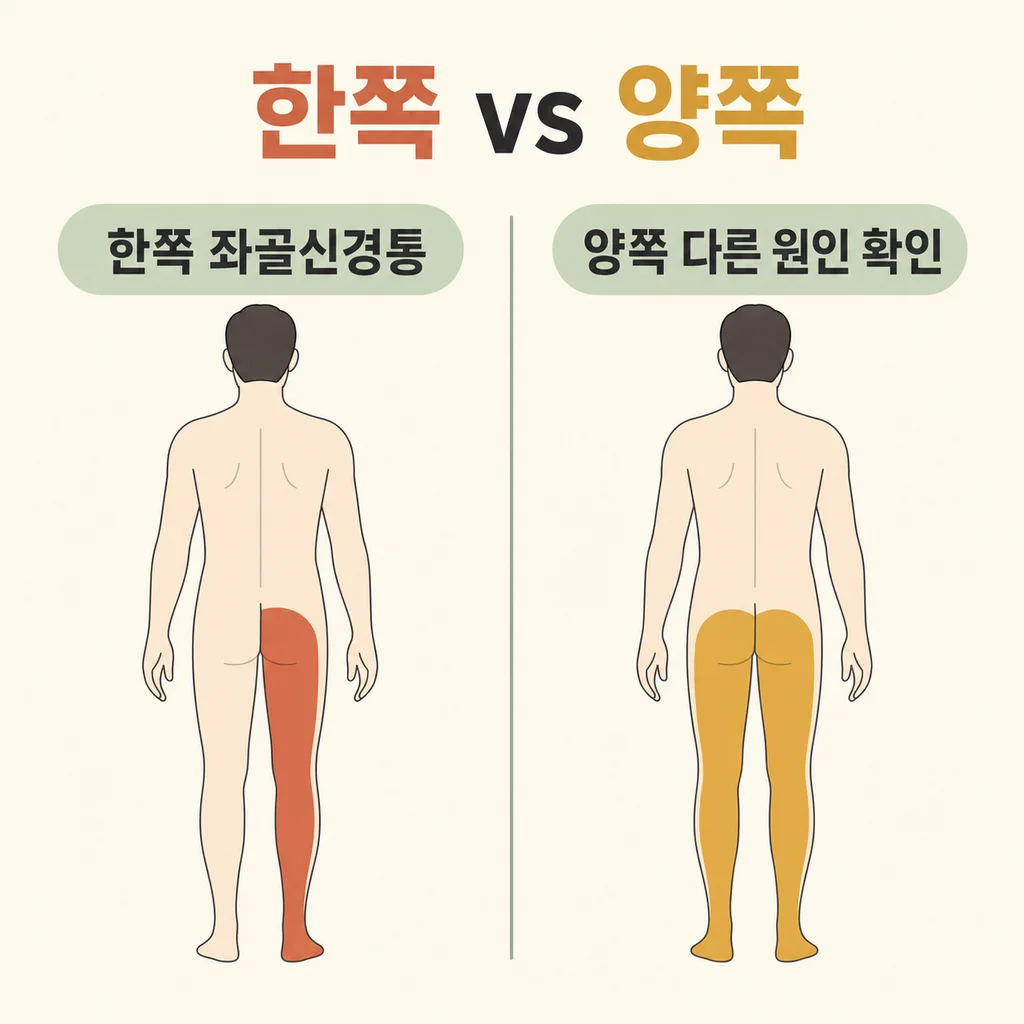 좌골신경통 두 갈래 경락 경로