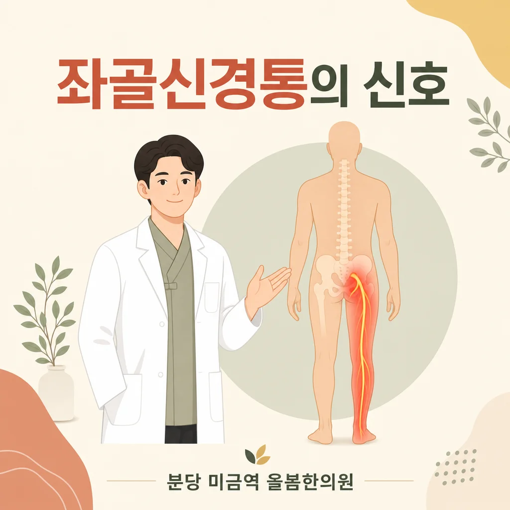 미금역한의원 엉덩이부터 다리로 내려오는 통증 — 좌골신경통의 신호