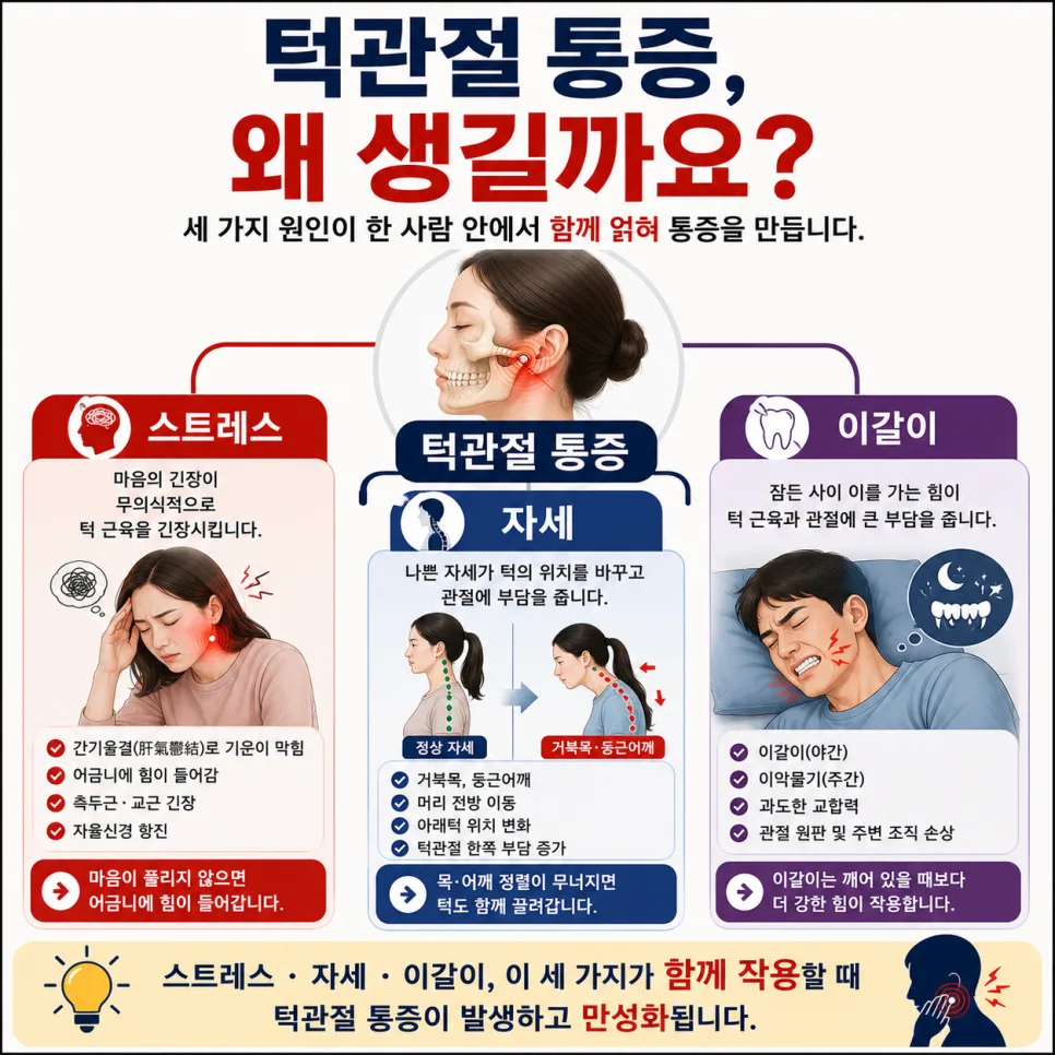 진료실에서 자주 보는 턱관절 통증의 원인
